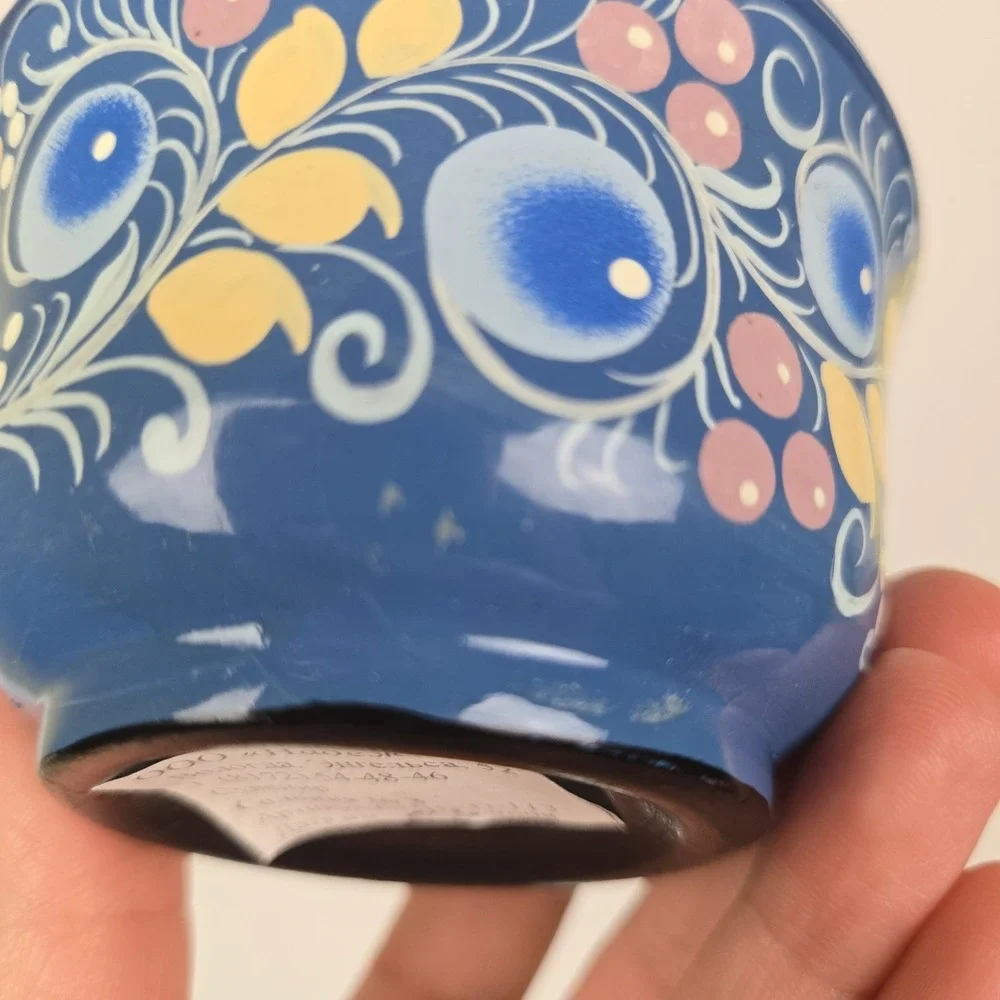 Floral Painted Russian Trinket Box Storage Box With A Lid